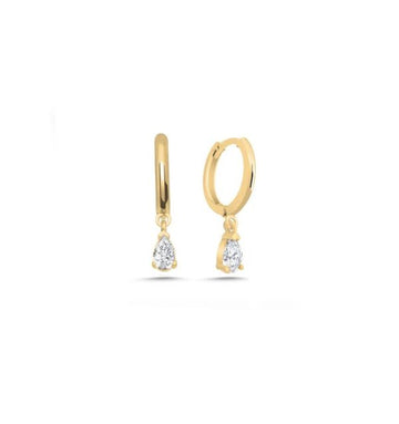 Diamond Drop Mini Hoops