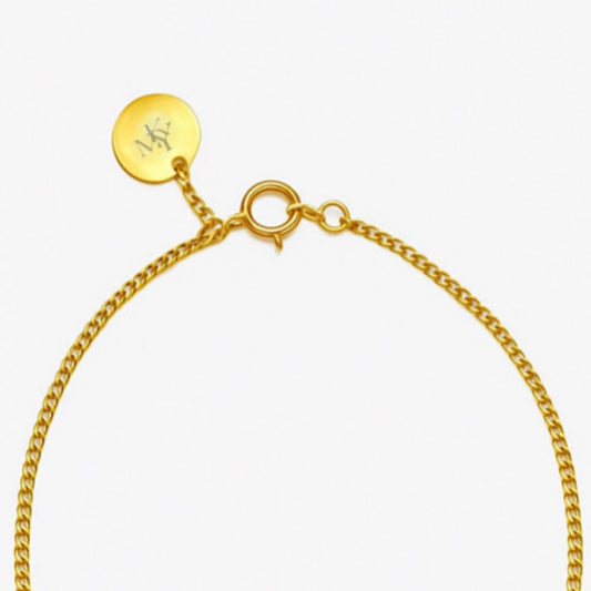 Heart Initial Curb Bracelet