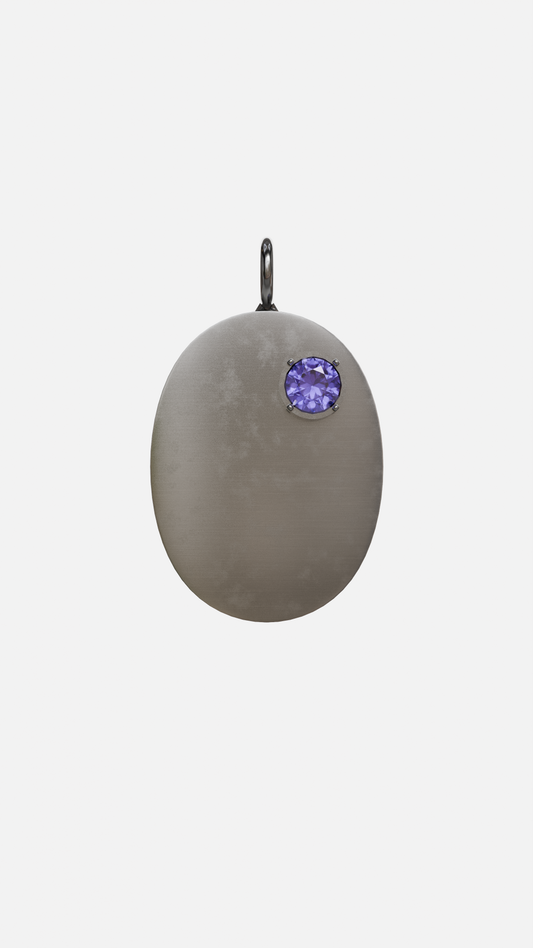 Silver Tag with Stone