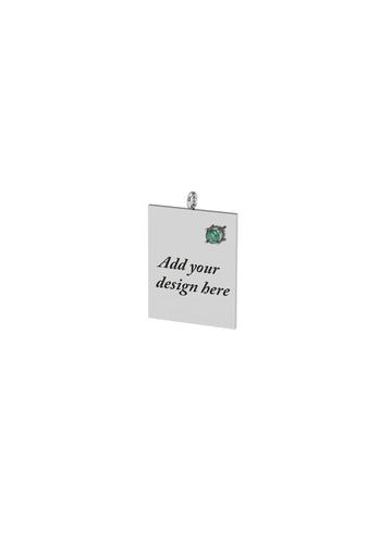 Silver Tag with Stone